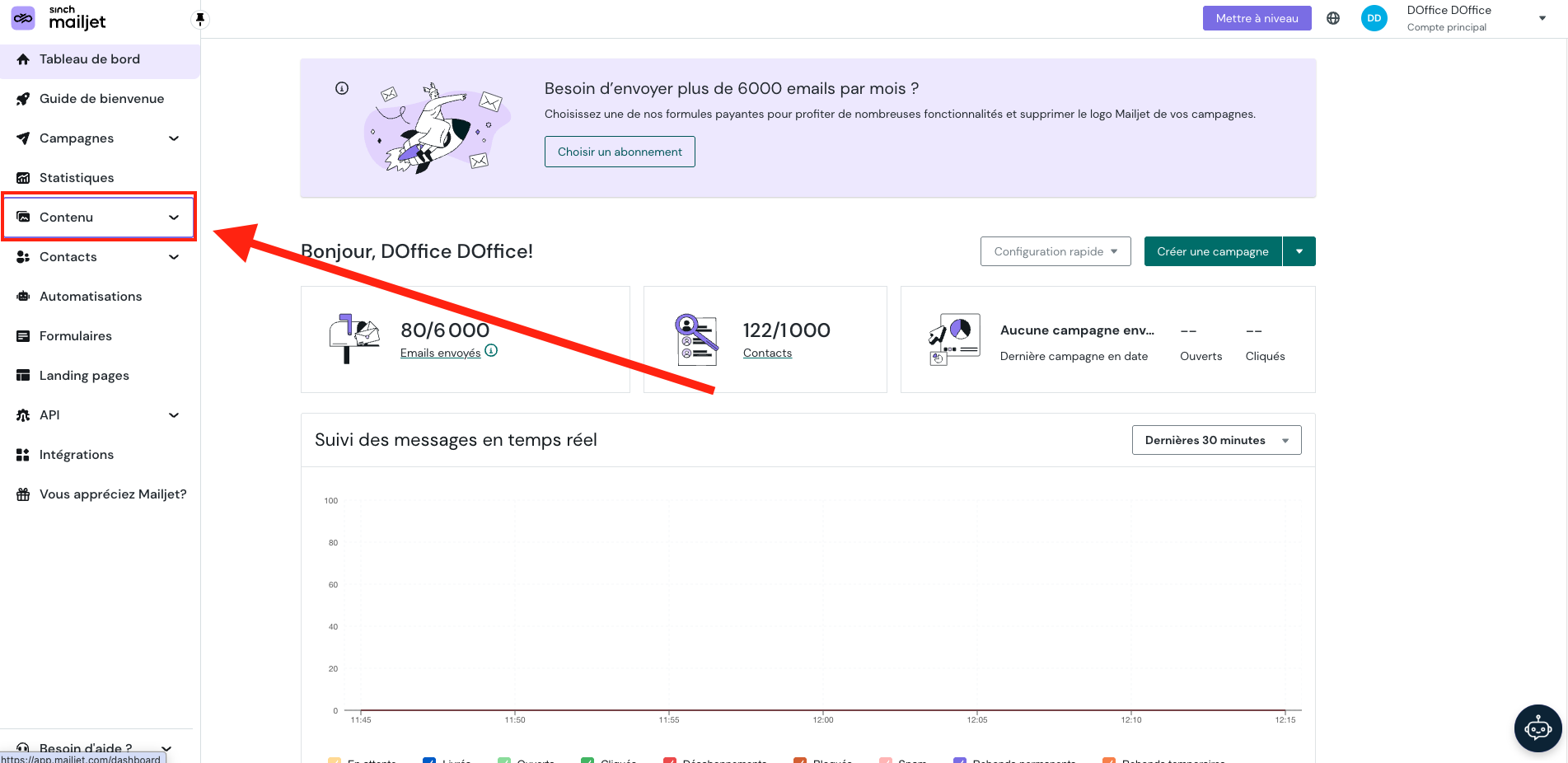 Lien dans l'interface pour voir où se trouve Content